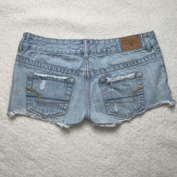 American Eagle Jean Shorts cut off Denim Micro ShortsSize 0 - Picture 3 of 7